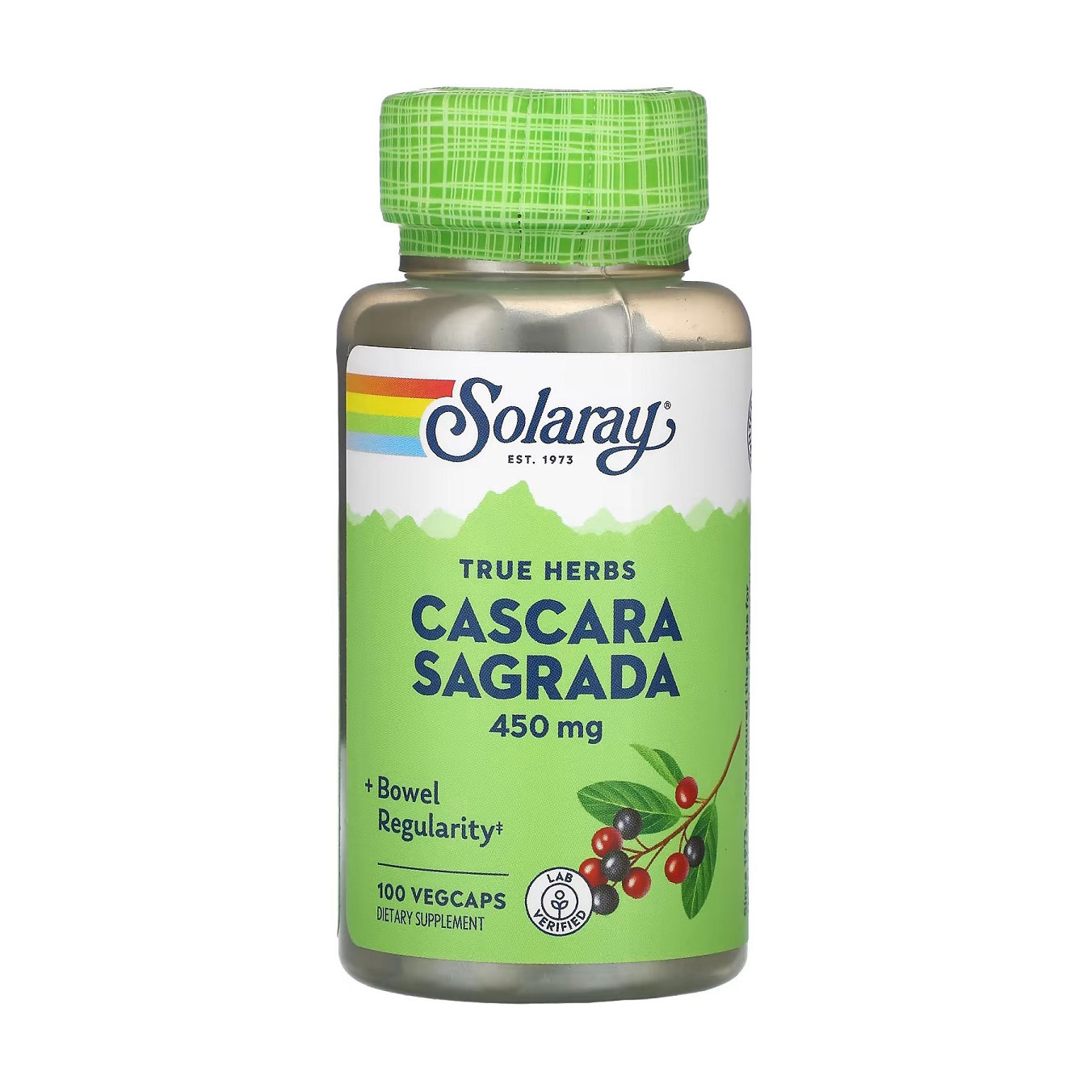 Каскара саграда Solaray Cascara Sagrada 450 мг, 100 капсул
